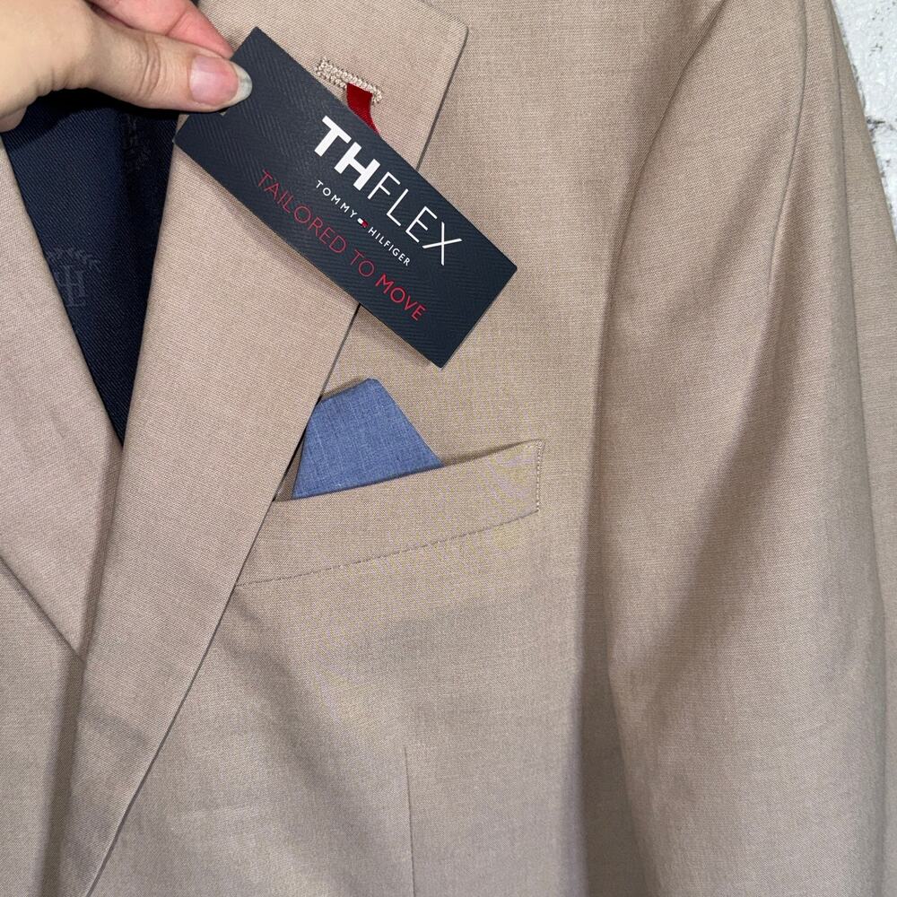 Tommy Hilfiger Men's Modern-Fit Th Flex Stretch Chambray Jacket Tan 38L $360 - Picture 4 of 10